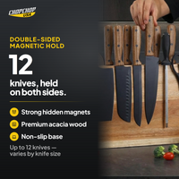 Double-sided magnetic hold for up to 12 knives – ChopChop magnetic knife block
