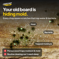 Your old board is hiding mold: the everyday problem the ChopChop double-sided titanium cutting board solves