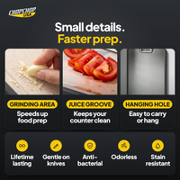 Small details. Faster prep – ChopChop double-sided titanium cutting board