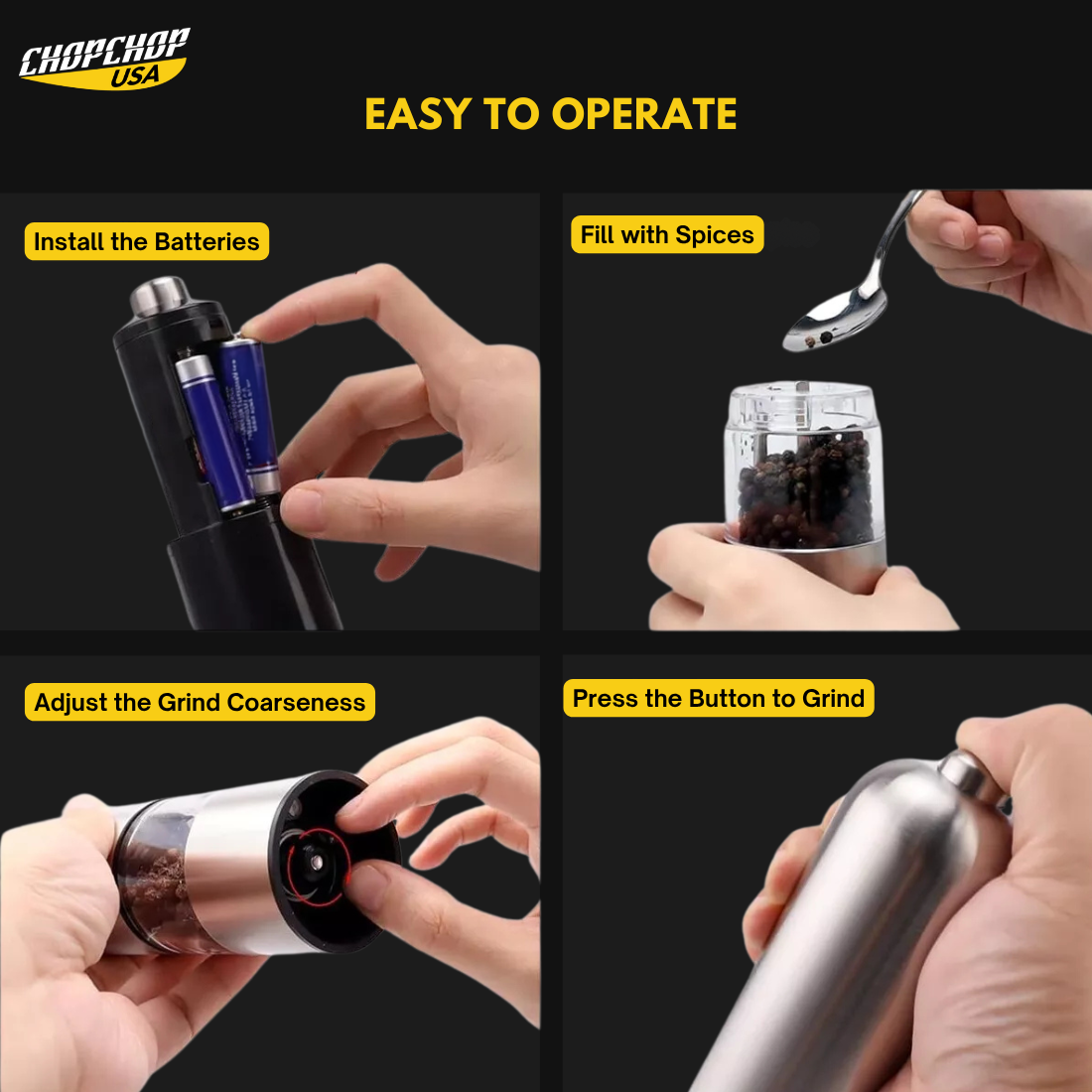 ChopChop USA Electric Salt And Pepper Grinder