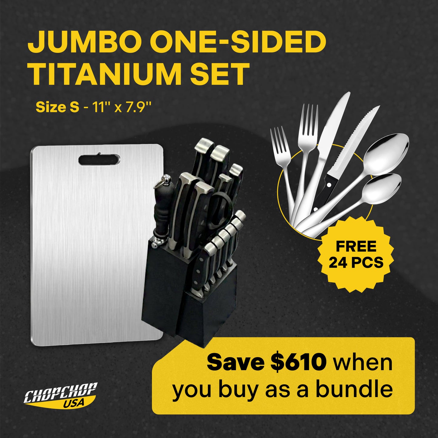 ChopChop USA Jumbo One-Sided Titanium Set