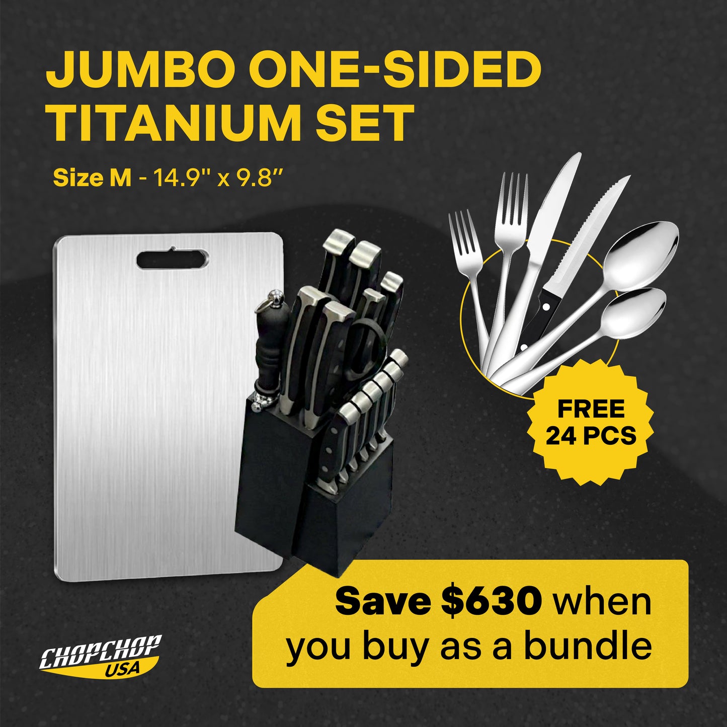 ChopChop USA Jumbo One-Sided Titanium Set