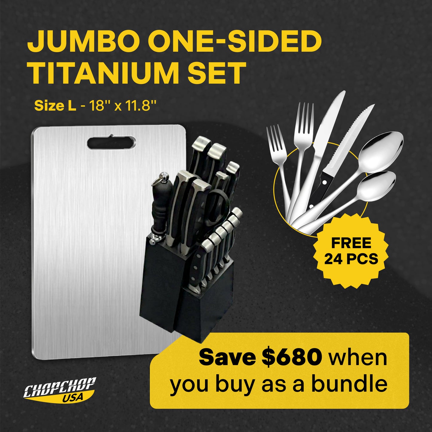 ChopChop USA Jumbo One-Sided Titanium Set