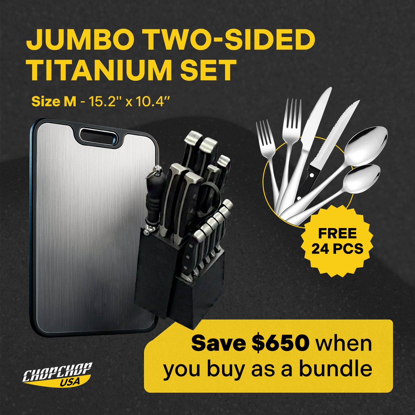 ChopChop USA Jumbo Two-Sided Titanium Set