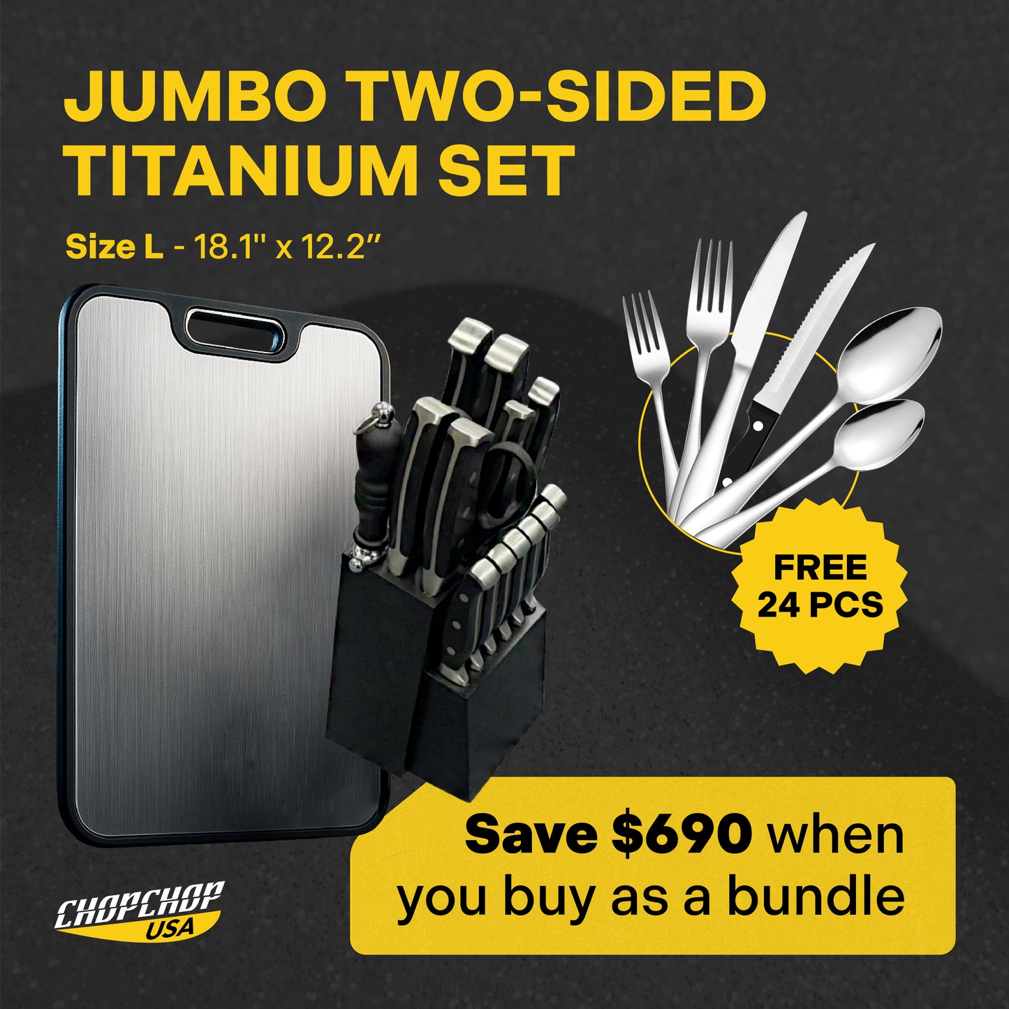 ChopChop USA Jumbo Two-Sided Titanium Set
