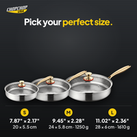Pick your perfect size – ChopChop titanium deep pan sizes and dimensions