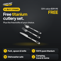 Free titanium cutlery set – free gift offer with the ChopChop titanium deep pan