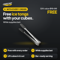 Free ice tongs with your cubes – free gift offer with the ChopChop titanium ice cubes