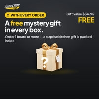 A free mystery gift in every box – free gift offer with the ChopChop titanium cutting board