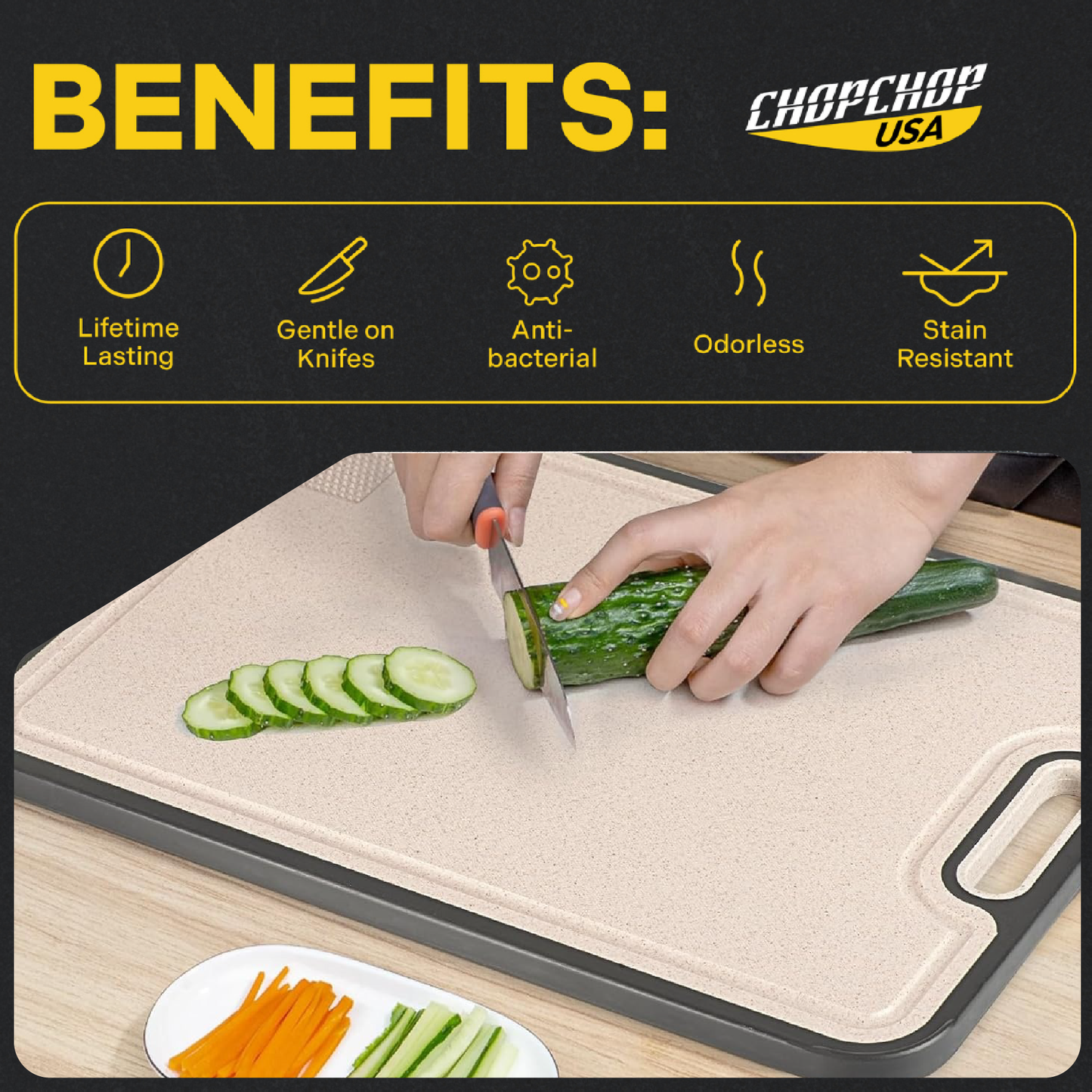 ChopChop USA Double-Sided Titanium Cutting Board