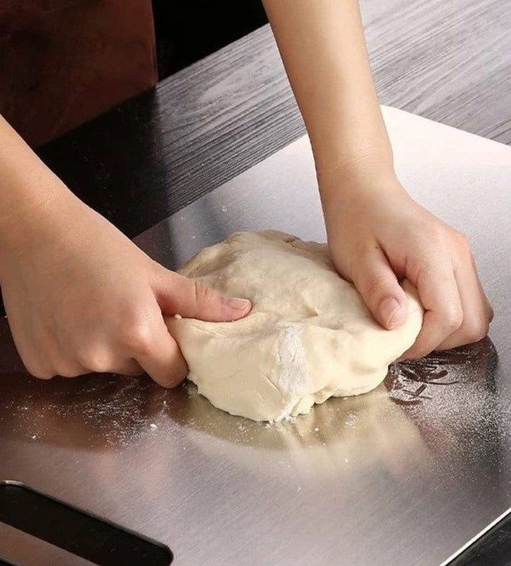 Customer photo: kneading dough on the ChopChop USA titanium cutting board