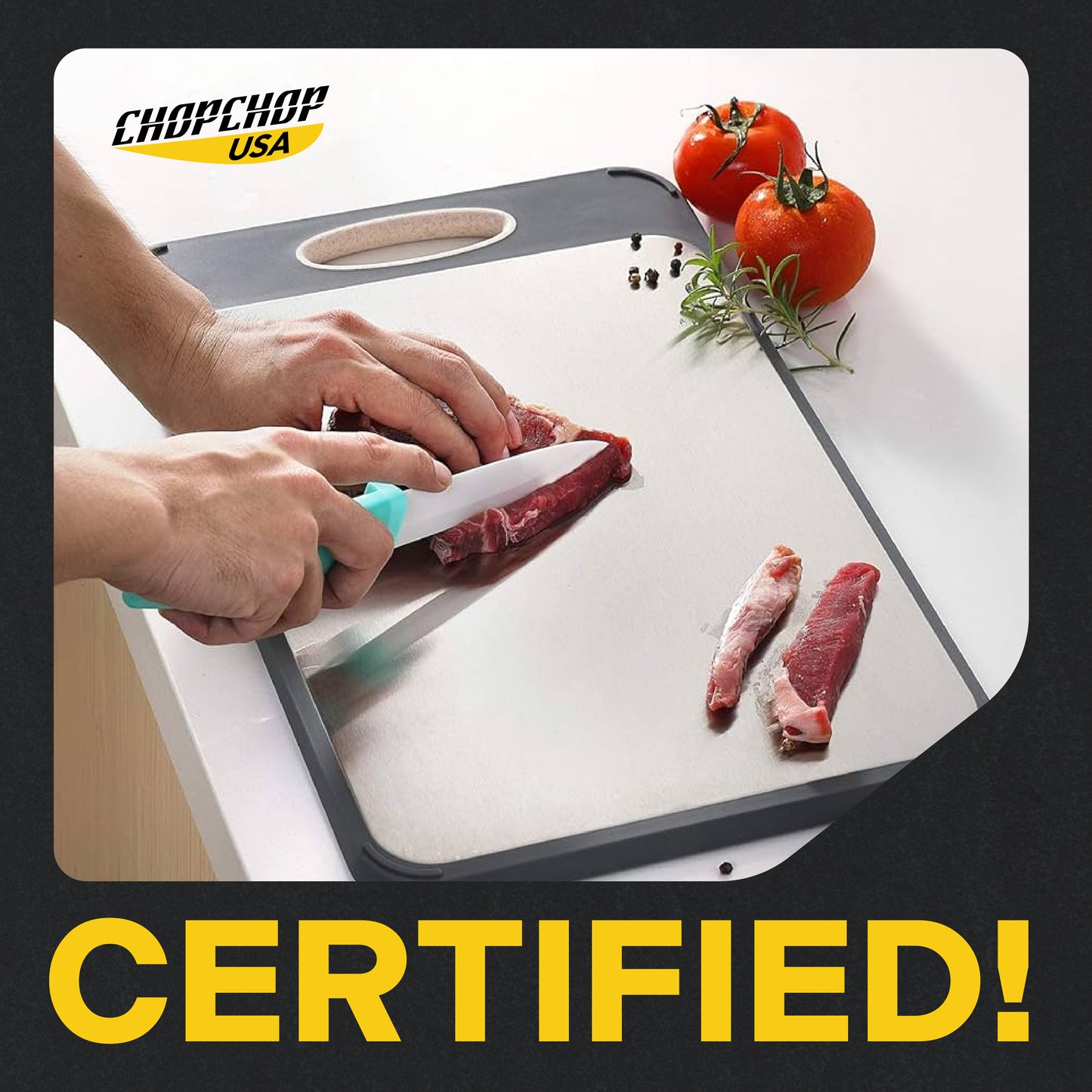 ChopChop USA Double-Sided Stainless Steel Cutting Board