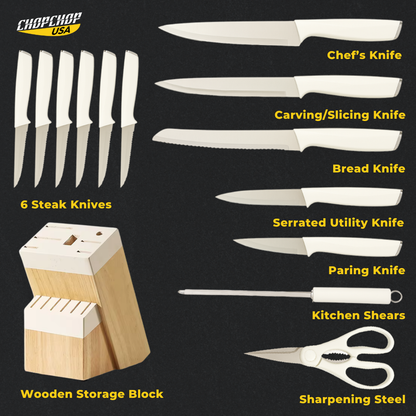 ChopChop USA  Stainless Steel Knife Block Set