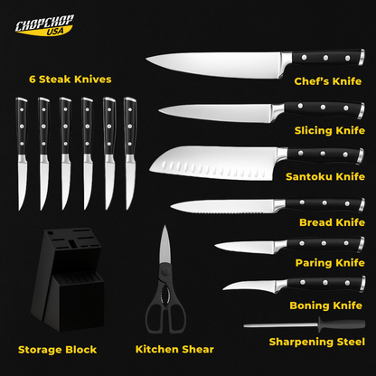 ChopChop USA  Stainless Steel Knife Block Set