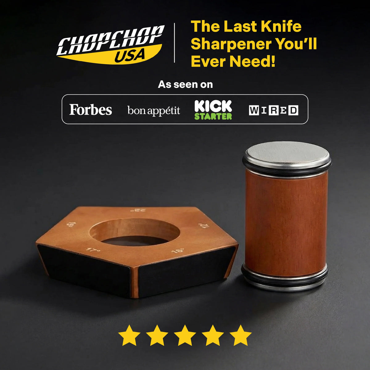 ChopChop rolling knife sharpener – 5 Angles