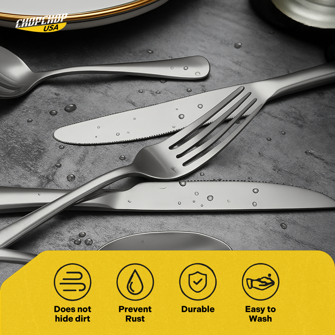 ChopChop USA 24-Piece Stainless Steel Silverware Set