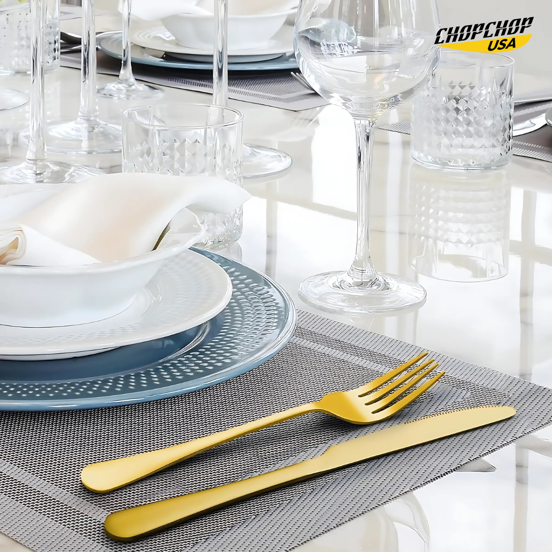ChopChop USA 24-Piece Stainless Steel Silverware Set