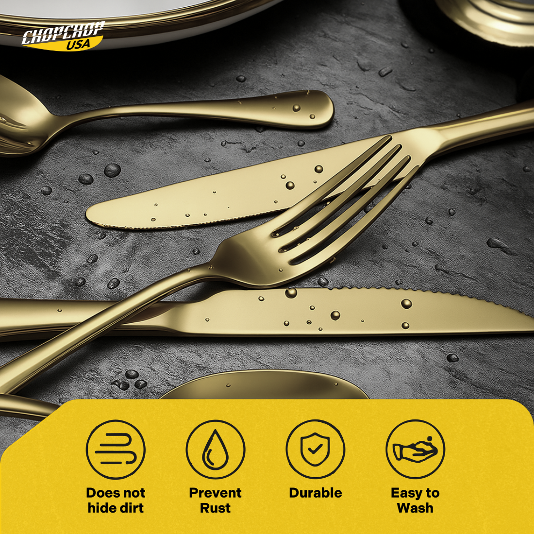 ChopChop USA 24-Piece Stainless Steel Silverware Set