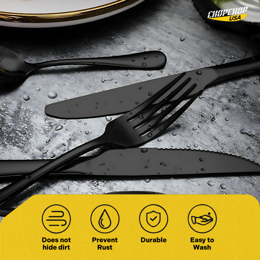 ChopChop USA 24-Piece Stainless Steel Silverware Set