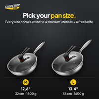Pick your pan size – ChopChop hybrid chef cookware set sizes and dimensions