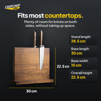Fits most countertops – ChopChop magnetic knife block sizes and dimensions
