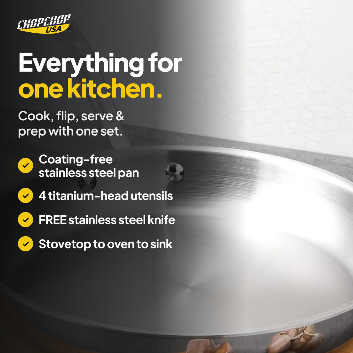 Everything for one kitchen – ChopChop steel chef cookware set