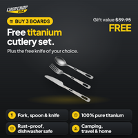 Free titanium cutlery set – free gift offer with the ChopChop double-sided titanium cutting board