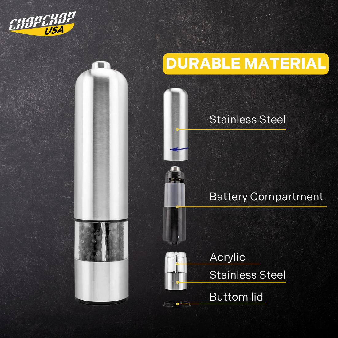 ChopChop USA Electric Salt And Pepper Grinder