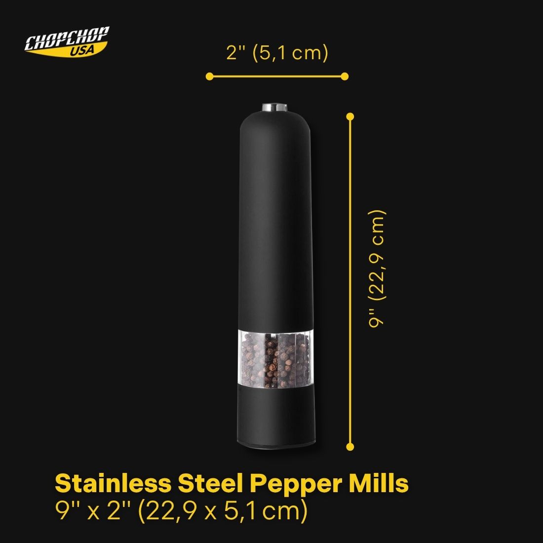 ChopChop electric salt and pepper grinder – Black