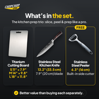 What’s in the set – ChopChop titanium cutting board and knife set contents