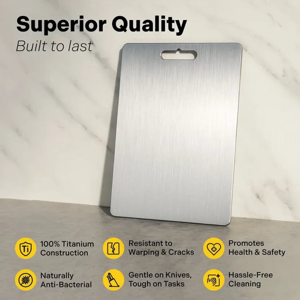 ChopChop USA 100% titanium cutting board, superior quality built to last