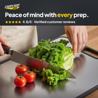 Peace of mind with every prep – ChopChop double-sided titanium cutting board and knife set