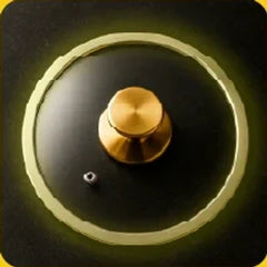 Tempered glass lid with a gold knob