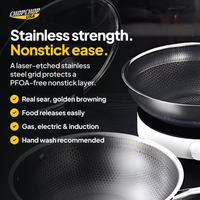 Stainless strength. Nonstick ease – ChopChop hybrid nonstick frying pan