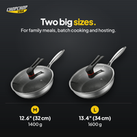Two big sizes – ChopChop hybrid nonstick frying pan sizes and dimensions