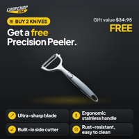 Get a free Precision Peeler – free gift offer with the ChopChop Japanese kiritsuke knife