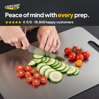 Peace of mind with every prep – ChopChop titanium cutting board and knife block set