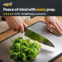Peace of mind with every prep – ChopChop double-sided titanium cutting board and knife block set