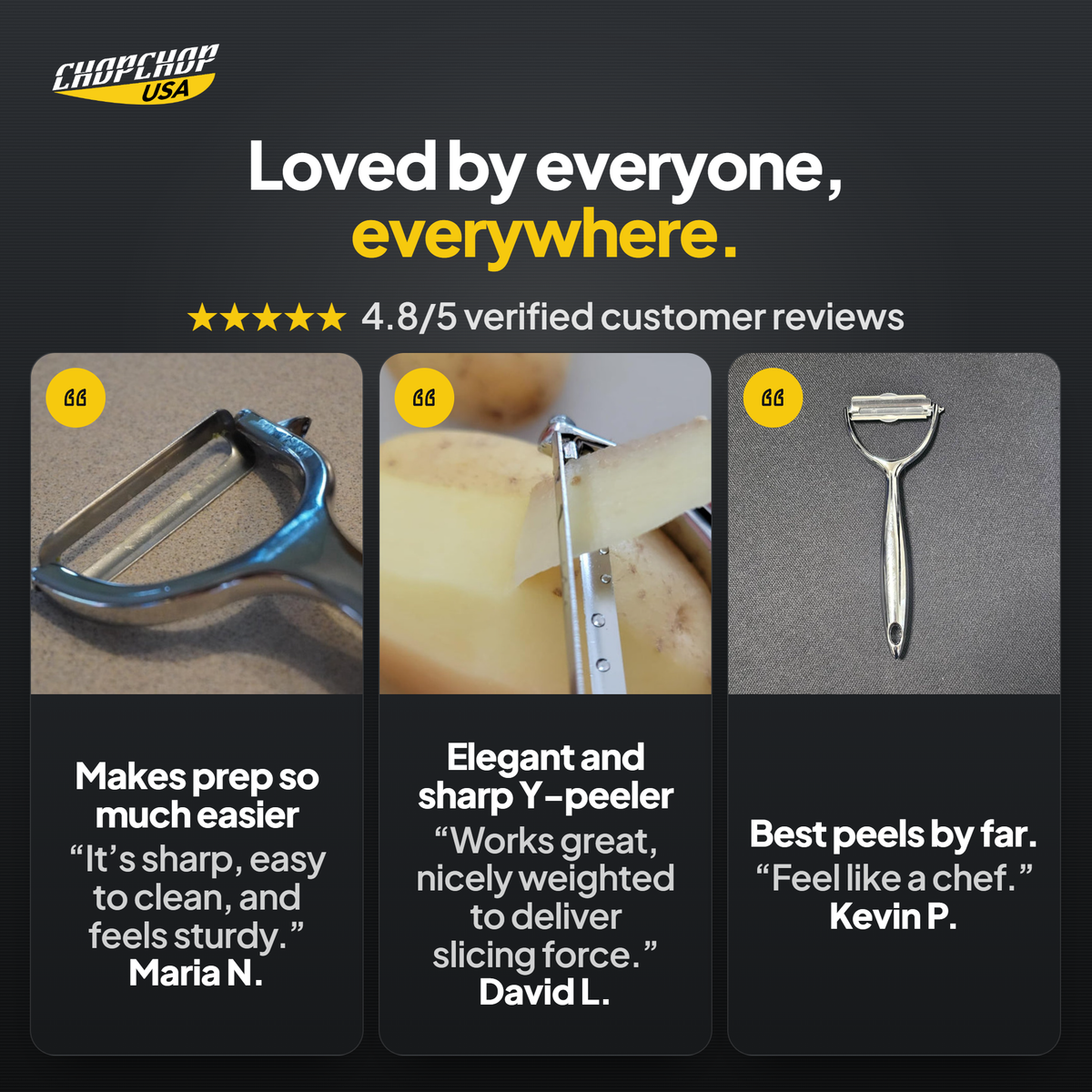 Loved by everyone, everywhere – ChopChop precision peeler customer reviews