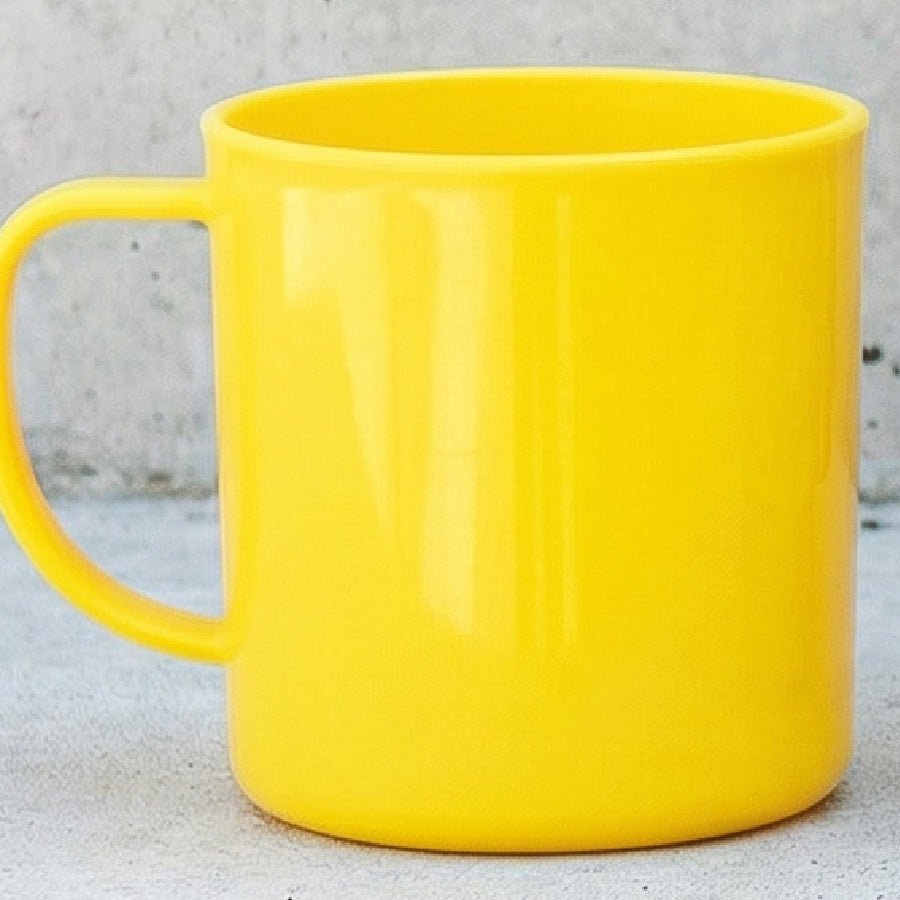 Yellow plastic cup that holds odors and stains over time