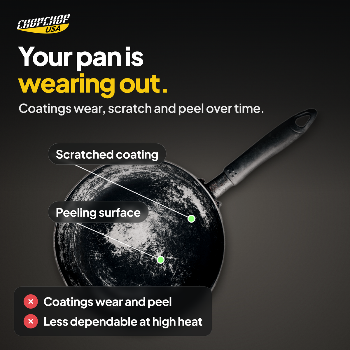 Your pan is wearing out: the everyday problem the ChopChop titanium deep pan solves