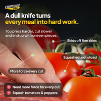 A dull knife turns every meal into hard work: the everyday problem the ChopChop stainless steel kitchen knife solves