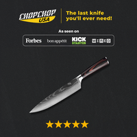 ChopChop USA stainless steel kitchen knife with Damascus-pattern blade