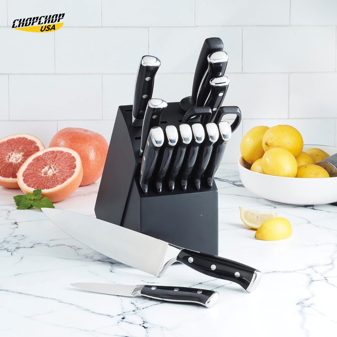 ChopChop USA  Stainless Steel Knife Block Set