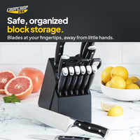 Safe, organized block storage – ChopChop stainless steel knife block set