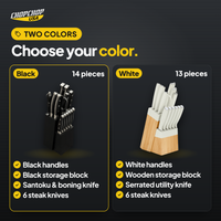 Choose your color – ChopChop stainless steel knife block set options