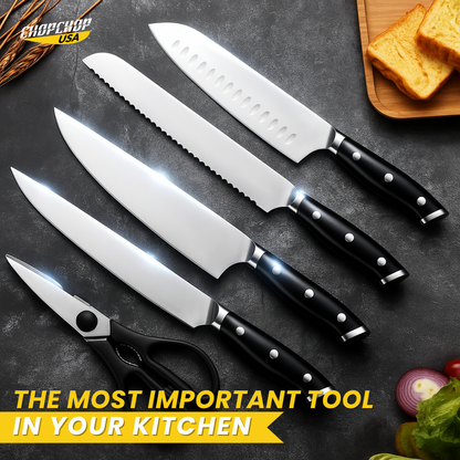 ChopChop USA  Stainless Steel Knife Block Set