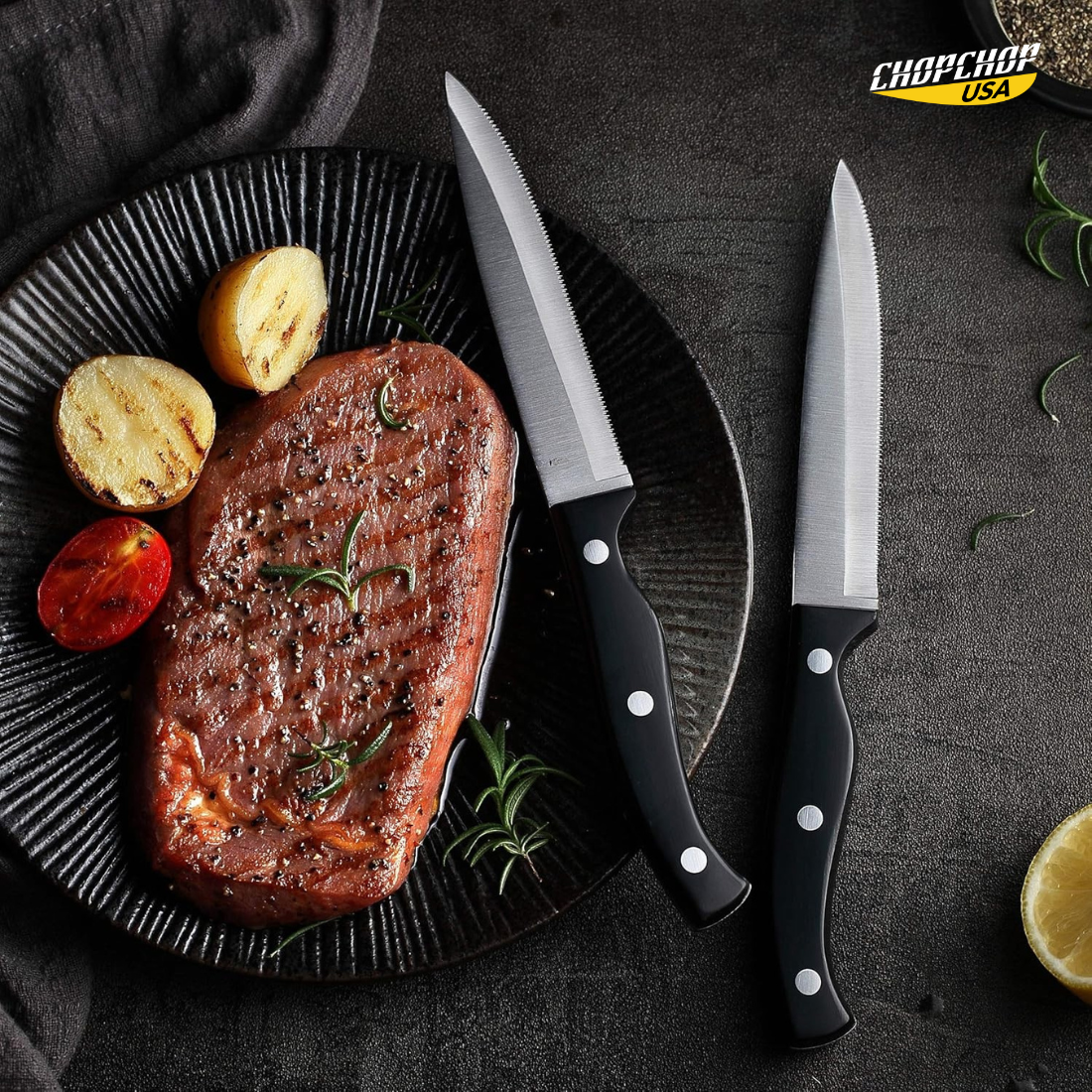 ChopChop USA  Stainless Steel Knife Block Set