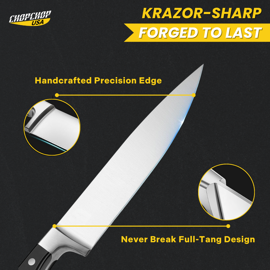 ChopChop USA  Stainless Steel Knife Block Set