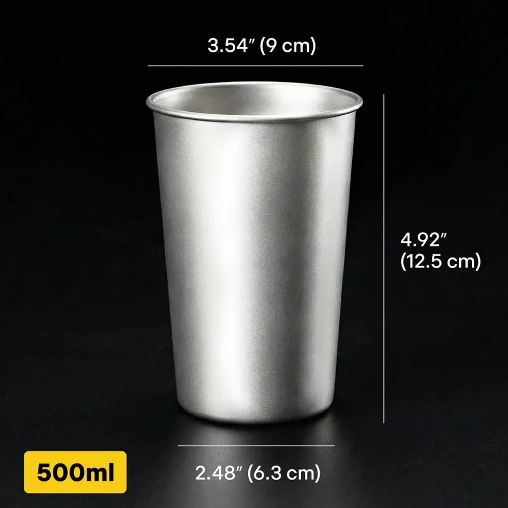 500 ml titanium beer cup with dimensions